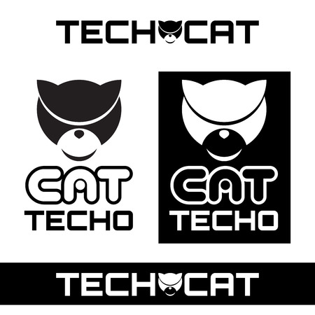 Stylized silhouette of cat's head - abstractのイラスト素材