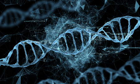 the science of DNA new technology hologramの写真素材