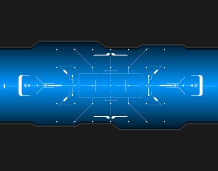 Head-up display elements. Futuristic user interface. Virtual targetingのイラスト素材