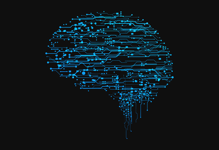 Abstract future, concept vector futuristic blue virtual graphic touch user interface HUD. Brain chip