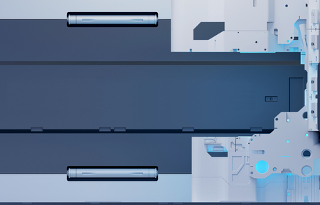 Interior of the future. Side view. Template for broadcast.