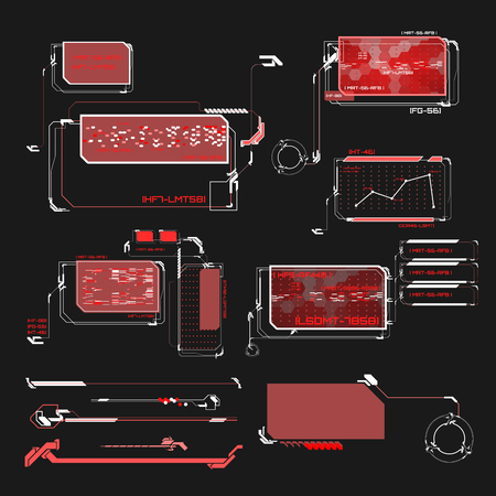 the user interface for the space simulator. The interface for the game. Set of elements for interfaceのイラスト素材
