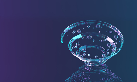 Abstract spiral with glass spheres on a dark background. Beautiful background for your desktop