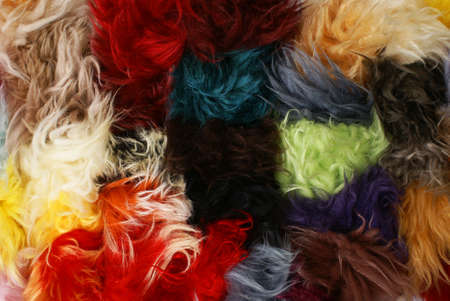 Mix of six colors of fur closeup