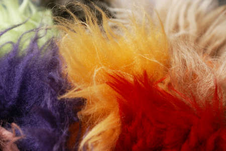 Mix of six colors of fur closeup