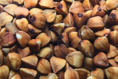 Close-up of Buckwheat seeds texture 