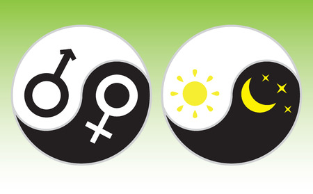 Harmony Ying Yang Symbols - abstract vector illustrationのイラスト素材