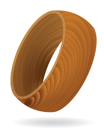 Abstract Wood grain textured Ring isolated on whiteのイラスト素材
