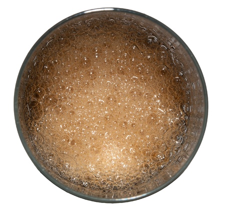 Bubble drink in glass. Top view.の写真素材