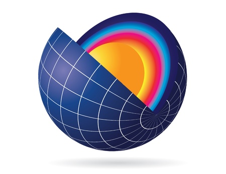 Earth globe cut viewのイラスト素材