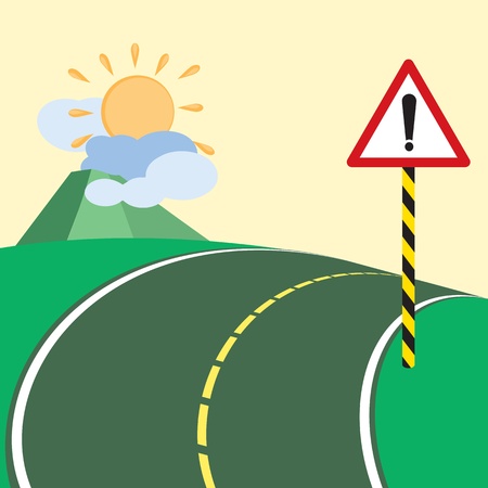warning road sign on dangerous steepのイラスト素材