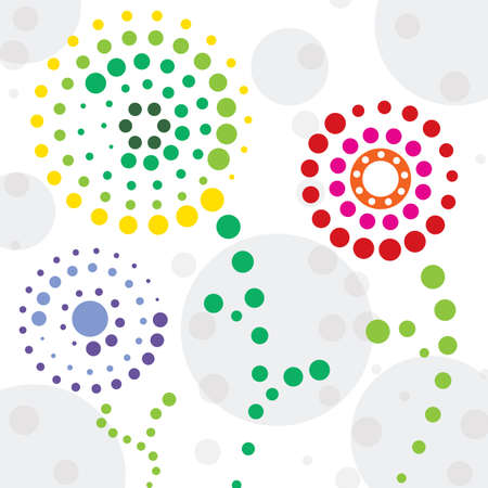 abstract circled flowers illustrationのイラスト素材