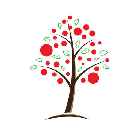 apple tree symbolic vector illustrationのイラスト素材