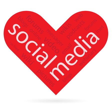 Abstract heart symbol as social media concept, vector illustration.のイラスト素材