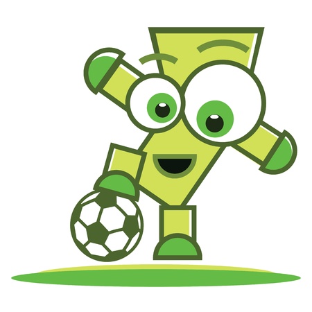 Football (soccer) player character with ball, sport illustration.のイラスト素材