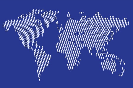 World map from male and female symbols, abstract vector illustration.のイラスト素材