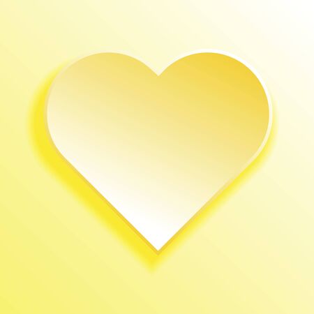 Yellow heart symbol festive card vector illustration.のイラスト素材