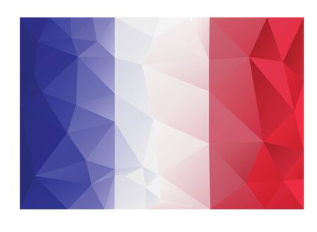 French flag in low poly design style vector illustration.のイラスト素材