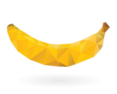 Banana isolated lowpoly design vector illustration.のイラスト素材