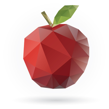 Red Apple isolated low poly design vector illustration.のイラスト素材