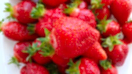 Blurred background fresh ripe red strawberry.の写真素材