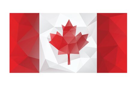 Canadian flag low poly design vector gradient  illustration.のイラスト素材