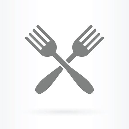 vector illustration of crossed forks icon のイラスト素材