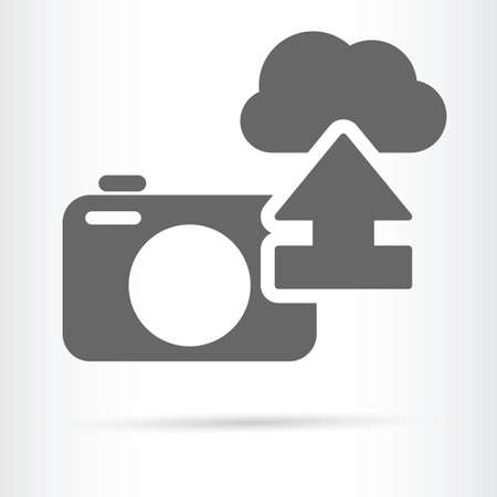 digital camera cloud image storage iconのイラスト素材