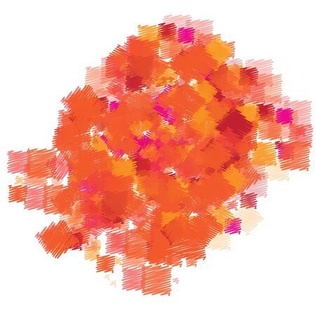 Orange red tone scribble abstract sketch on white backgroundのイラスト素材