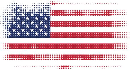 american flag halftone abstract vector illustrationのイラスト素材