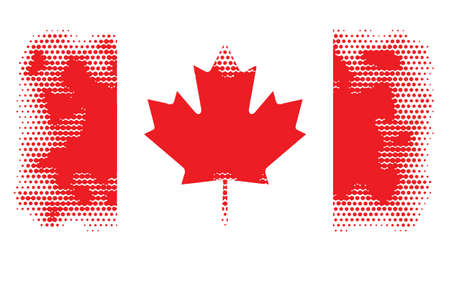 canada flag halftone abstract illustration vectorのイラスト素材