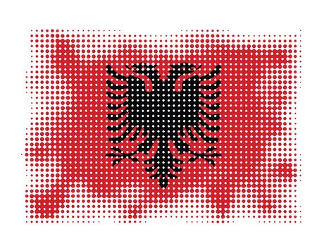 Albanian flag symbol halftone vector background illustrationのイラスト素材