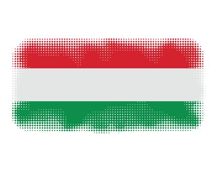 Hungary flag symbol halftone vector background illustrationのイラスト素材