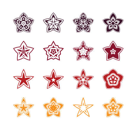 abstract star icons vector design setのイラスト素材