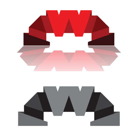 Letter W stylized company emblem original designのイラスト素材