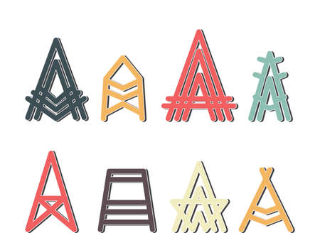capital letter A creative design emblem setのイラスト素材