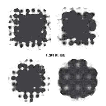 dark halftone set on bright background vector abstract illustrationのイラスト素材