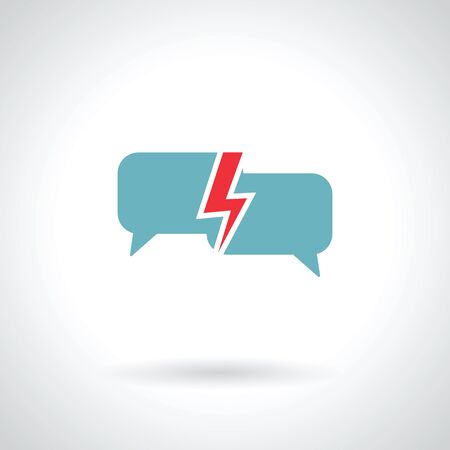 speech bubble with lightning vector illustrationのイラスト素材