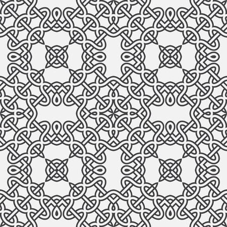 spears with circles and celtic knot motif abstract vector seamless pattern backgroundのイラスト素材