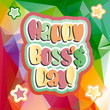Happy Boss day quote vector bright color background illustrationのイラスト素材