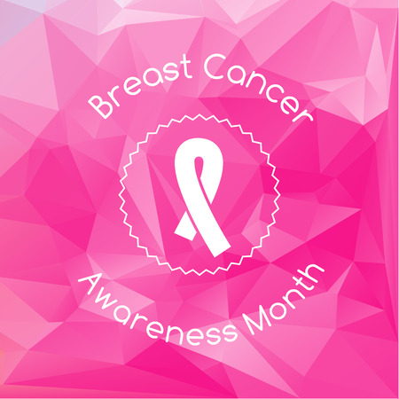 breast cancer awareness month with ribbon and pink background vector illustrationのイラスト素材