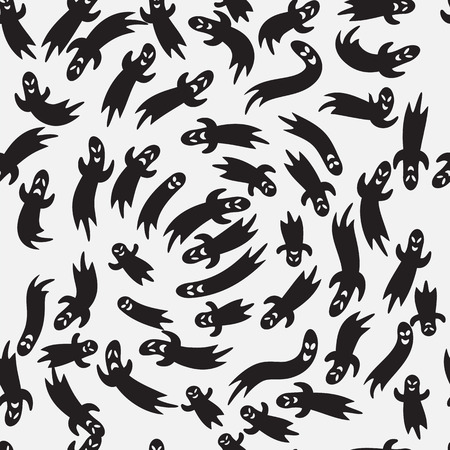 happy halloween seamless pattern background with flying ghosts abstract illustrationのイラスト素材
