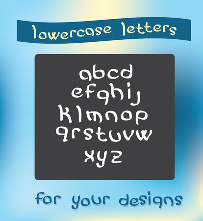 Lowercase english alphabet letters. Handwritten font character symbols.  illustration.のイラスト素材
