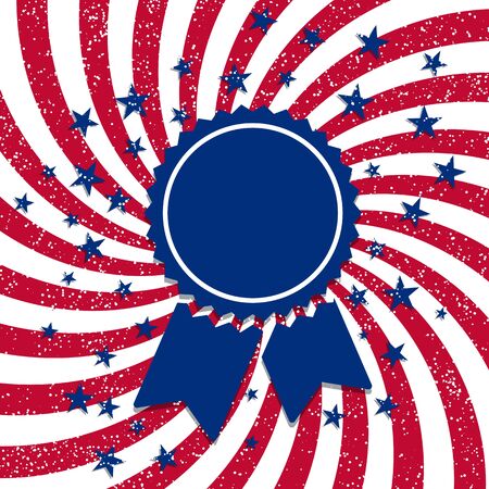 American flag style badge. Vector illustration. Celebration emblem, label, sticker template.のイラスト素材