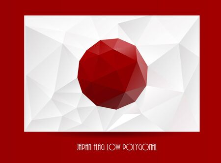 National flag of Japan. Low polygonal texture background. Vector pattern for wallpaper, banner.のイラスト素材