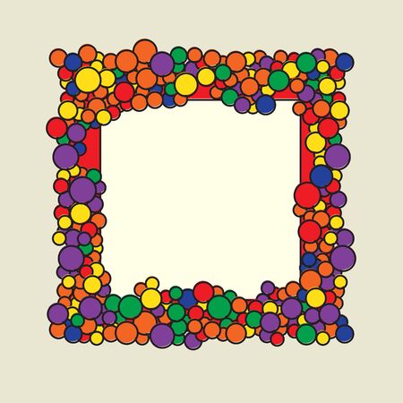 Circled frame. Decorative color circle border. Vector illustration.のイラスト素材