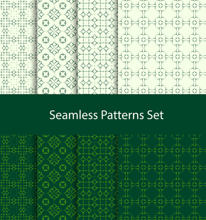 Dotted oriental motif seamless pattern set. Vector illustration. Abstract diagonal simple dot print design. Eastern style background template.のイラスト素材