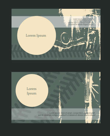 Horizontal booklet grunge casual style. Vector illustration. Grungy layout leaflet. Military print brochure template.のイラスト素材