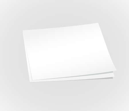 Blank white paper on wall vector illustration. Office message template.のイラスト素材