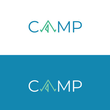 Camping tent logo vector illustration. Camping symbol sign.のイラスト素材